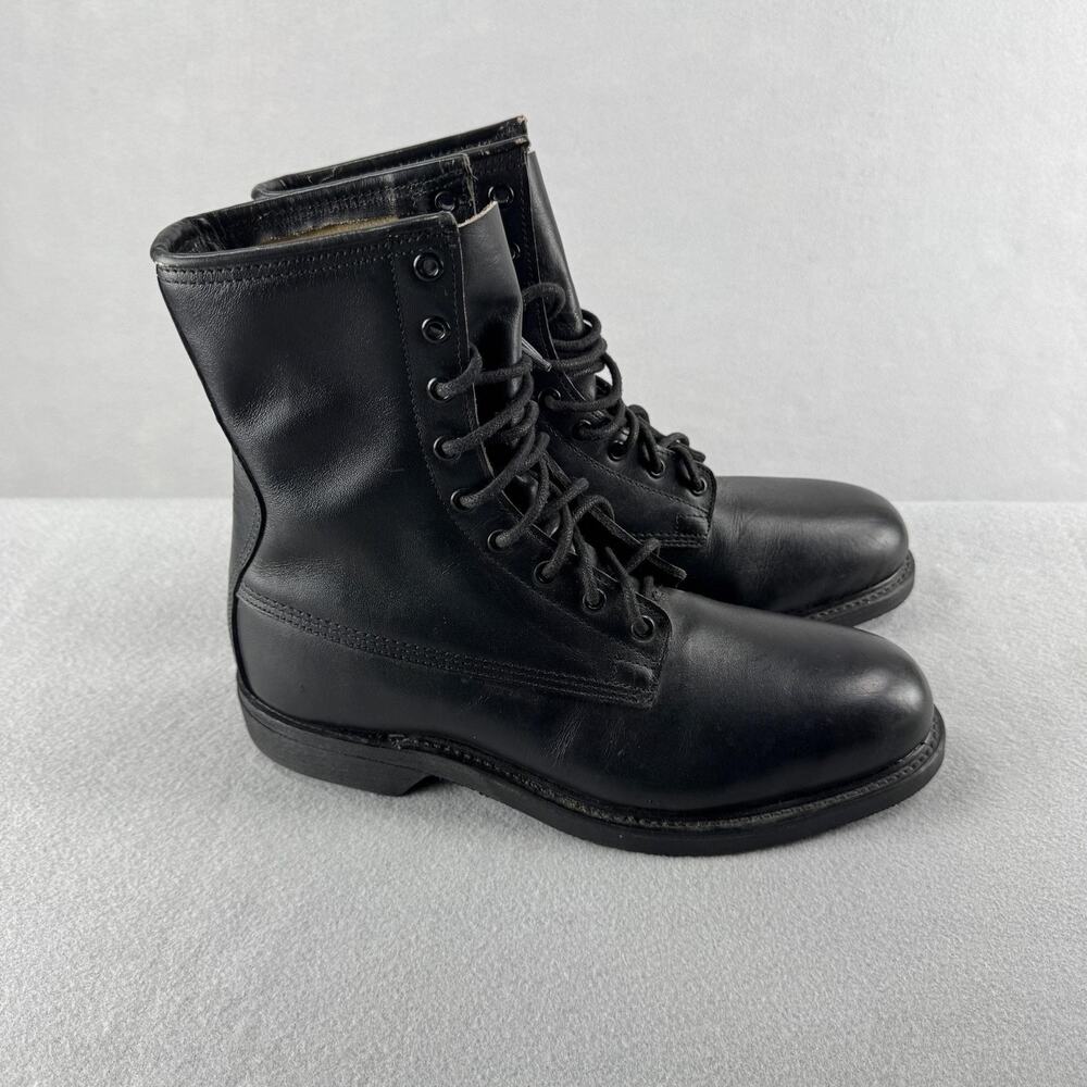Vintage Cove Shoe Company Boots Mens Size 8R Black Leather Lace Up Combat 80s